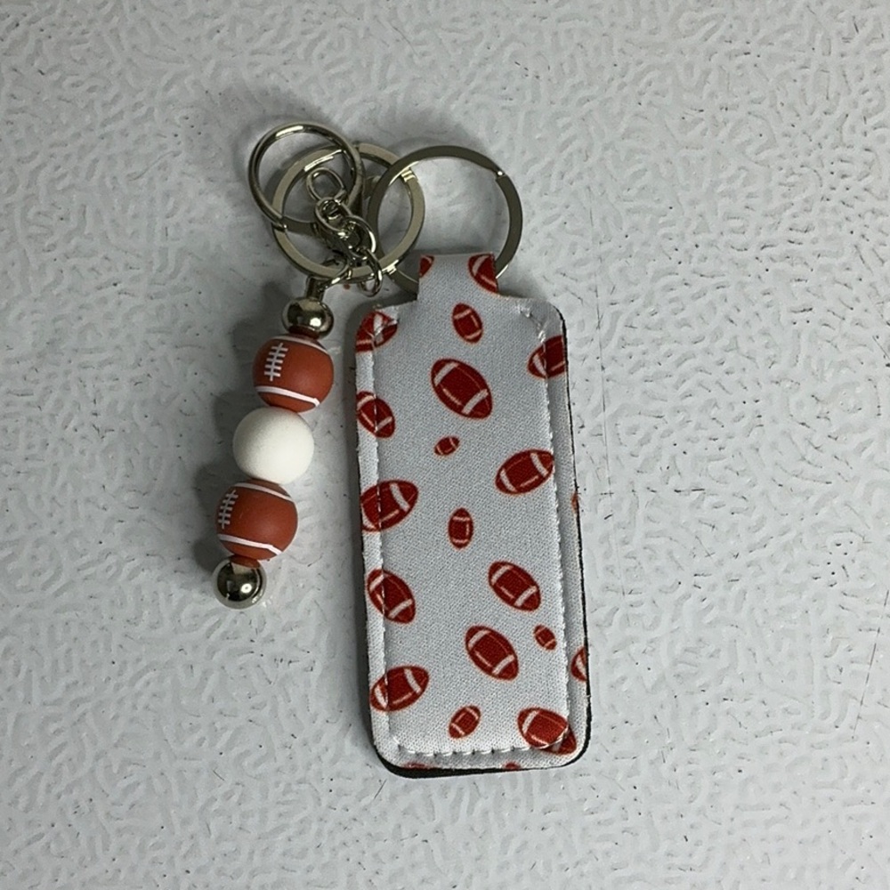 Football Patterned Keychain Accessory - Picture 2 of 2